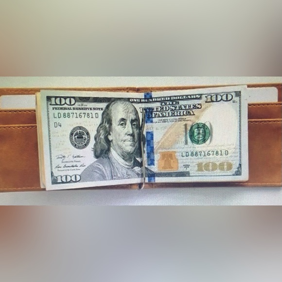 Leather Wallet engraved to my son from Dad brown. 4”LX3”W - Picture 7 of 7